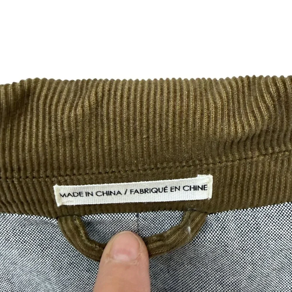Club Monaco Mens Corduroy Blazer Large Olive Green 2 Button Cotton Casual Preppy